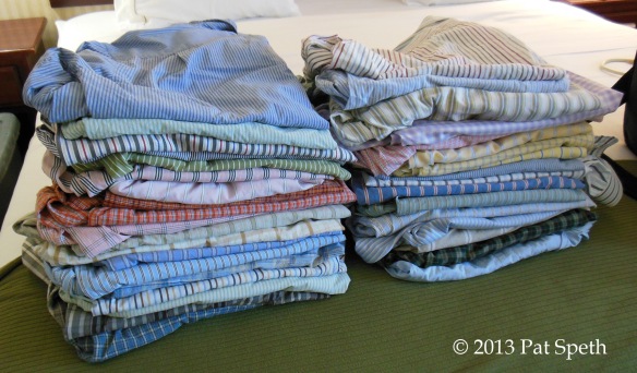 Piles of shirts